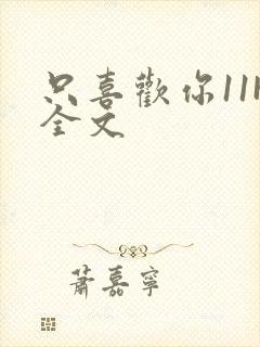 只喜欢你11H全文