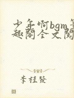 少年啊bgm笔趣阁全文阅读免费封面