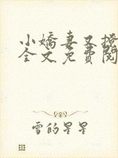 小娇妻又撩又甜全文免费阅读