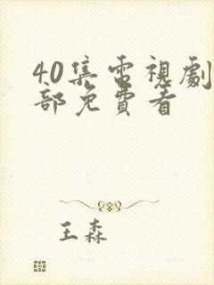 40集电视剧全部免费看封面