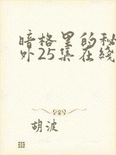 暗格里的秘密番外25集在线观看