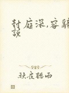 封庭深,容辞小说封面