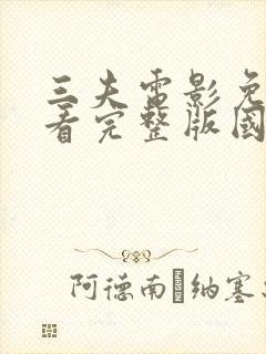 三夫电影免费观看完整版国语高清