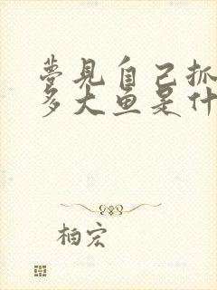 梦见自己抓到好多大鱼是什么征兆