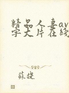 精品人妻av中字大片在线