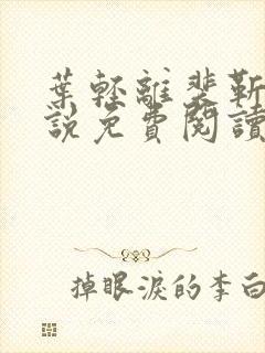 叶轻离裴靳墨小说免费阅读笔趣阁