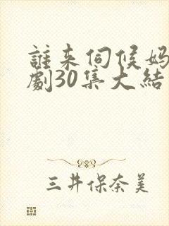 谁来伺候妈电视剧30集大结局封面