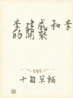 李建成和李世民的关系