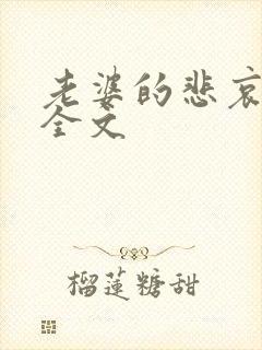 老婆的悲哀小说全文封面