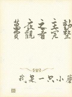 万夜之主动漫免费观看完整版封面