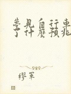 梦见自行车丢失了什么预兆