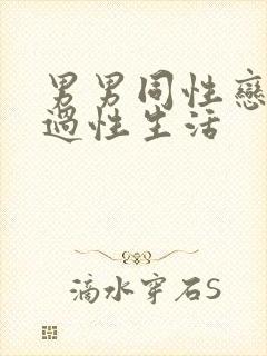 男男同性恋怎么过性生活