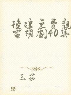 后浪免费观看的电视剧40集在线播放