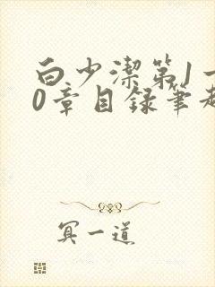 白少洁第1一40章目录笔趣阁