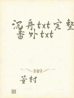 沉舟txt完整 番外txt