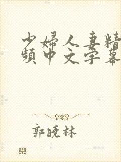 少妇人妻精彩视频中文字幕日韩精品