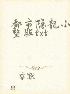 都市隐龙小说完整版txt封面