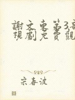 谢文东第3部电视剧免费观看