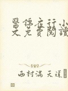 医锦夜行小说全文免费阅读无弹窗