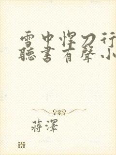 雪中悍刀行免费听书有声小说