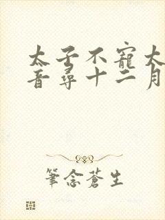 太子不宠太子妃音寻十二月封面