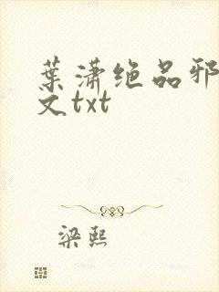 叶潇绝品邪少全文txt