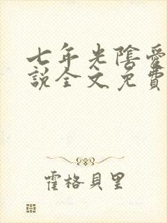 七年光阴爱恨小说全文免费阅读