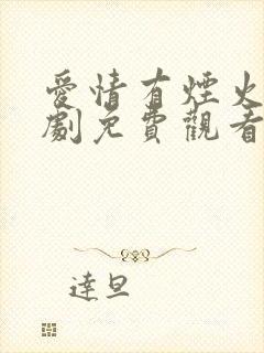 爱情有烟火电视剧免费观看全集完整版