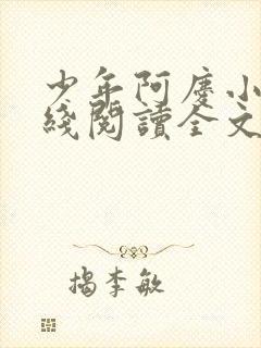 少年阿庆小说在线阅读全文