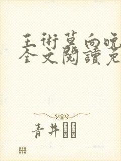 王术莫向晚小说全文阅读免费正版封面