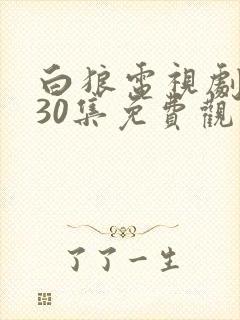 白狼电视剧全集30集免费观看封面