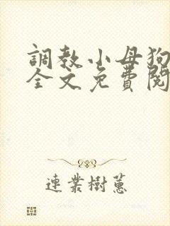 调教小母狗小说全文免费阅读笔趣阁