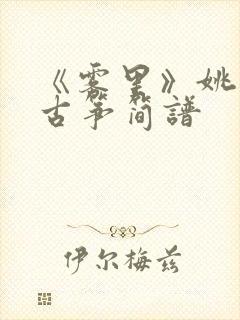 《雾里》姚六一古筝简谱