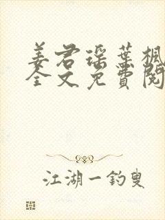 姜君瑶叶枫小说全文免费阅读