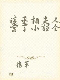 这丞相夫人我不当了小说全文免费阅读