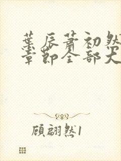 叶辰萧初然最新章节全部大结局