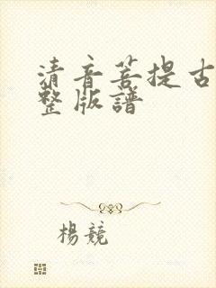 清音菩提古筝完整版谱