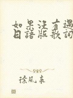 如果没有遇见你日语版歌词