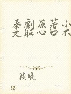 泰剧原著小说中文版心口不一