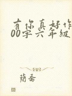 有你真好作文500字六年级写外婆封面