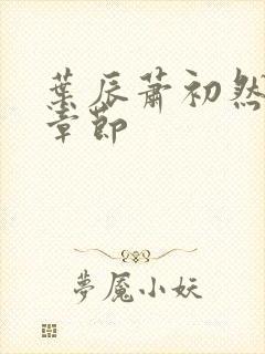 叶辰萧初然更新章节