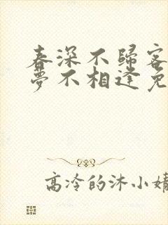 春深不归客,清梦不相逢免费