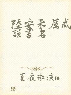 陆安禾厉成扉小说书名
