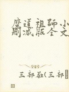 魔道祖师小说无删减版全文封面