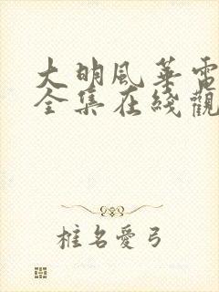 大明风华电视剧全集在线观看免费