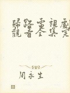 归路电视剧免费观看全集完整版高清封面