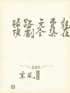 归路免费观看电视剧全集在线播放封面