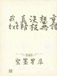 我真没想重生啊txt精校无错版