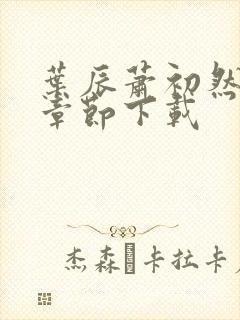 叶辰萧初然最新章节下载封面