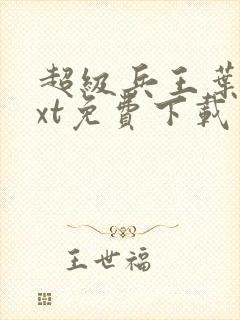 超级兵王叶谦txt免费下载